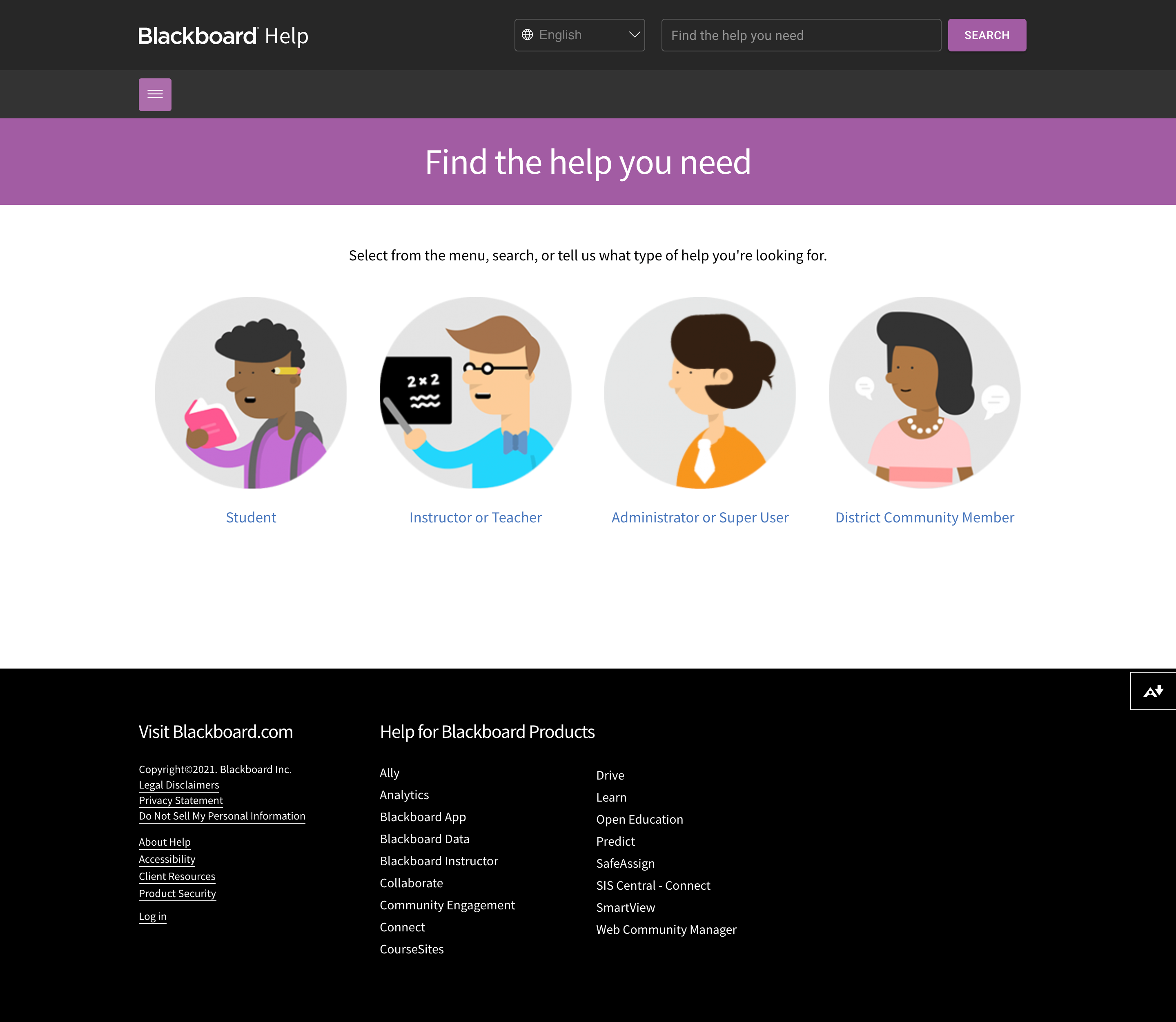 Blackboard navigation interface
