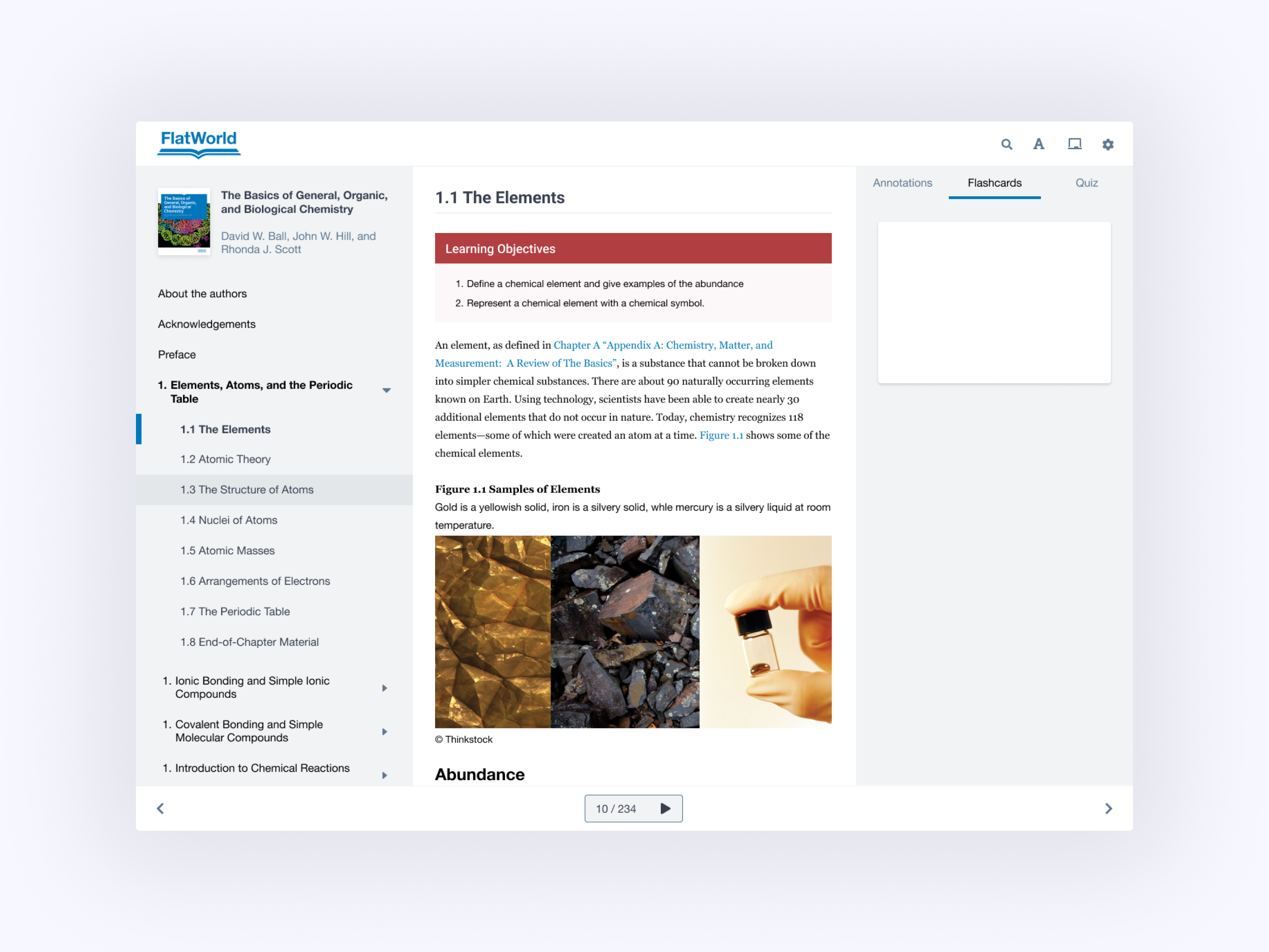 FlatWorld digital reader layout