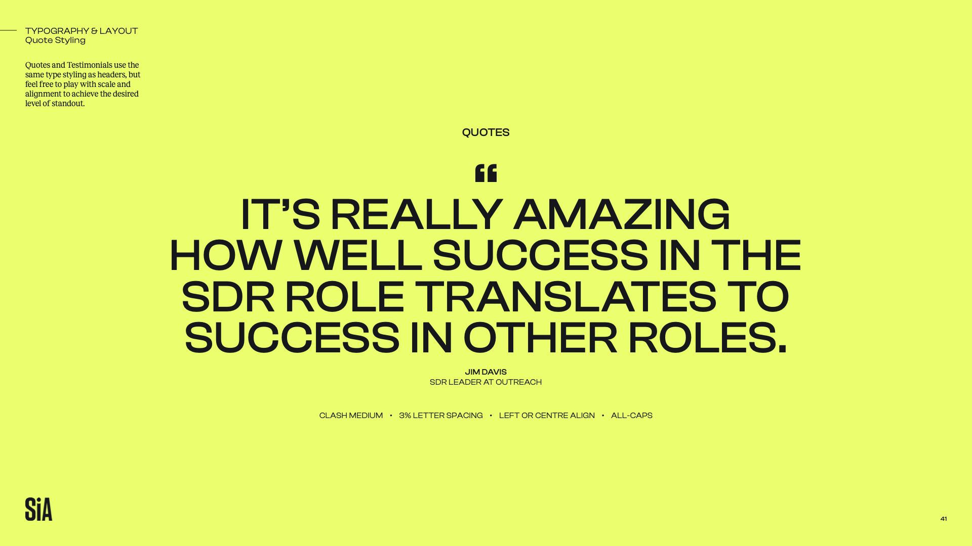 SiA typography and layout: quote styling